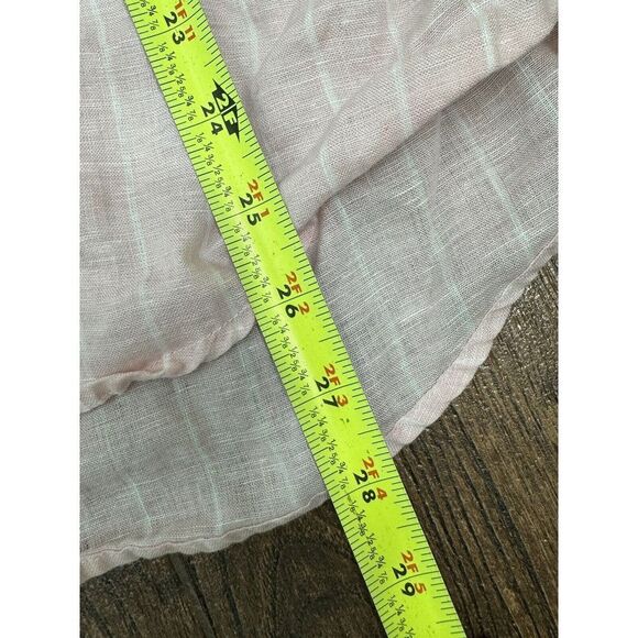 WOMENS FRANK & EILEEN BARRY 100% LINEN PINK WHITE STRIPED BUTTON UP SHIRT XL - Picture 11 of 12